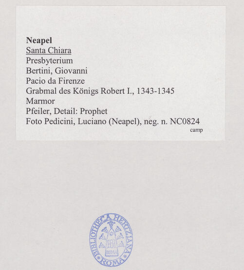 Rückseite von Pedicini, Luciano [https://www.deutsche-digitale-bibliothek.de/content/lizenzen/rv-ez/] Grabmal des Königs Robert I.Heiligen und Propheten - Pfeiler, Detail: Prophet, bh532673_recto. Foto: Pedicini, Luciano.