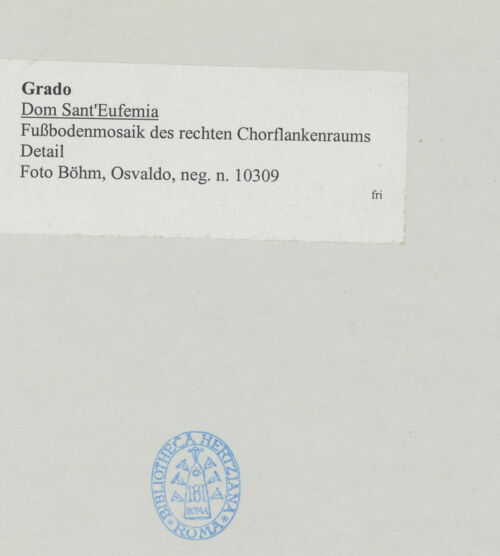 Rückseite von Böhm, Osvaldo [https://www.deutsche-digitale-bibliothek.de/content/lizenzen/rv-ez/] Fußboden des Mausoleums von Marciano - Inschrift des Bischofs Marciano, bh533510_recto. Foto: Böhm, Osvaldo.