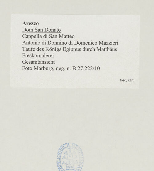 Rückseite von Foto Marburg [https://www.deutsche-digitale-bibliothek.de/content/lizenzen/rv-ez/] Taufe des Königs Egippus durch den heiligen Matthäus - Gesamtansicht im architektonischen Kontext, bh534201_recto. Foto: Gloc, Jan.