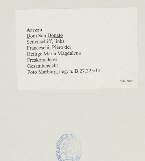 Rückseite von Foto Marburg [https://www.deutsche-digitale-bibliothek.de/content/lizenzen/rv-ez/] Heilige Maria Magdalena - Gesamtansicht, bh534202_recto. Foto: Gloc, Jan.