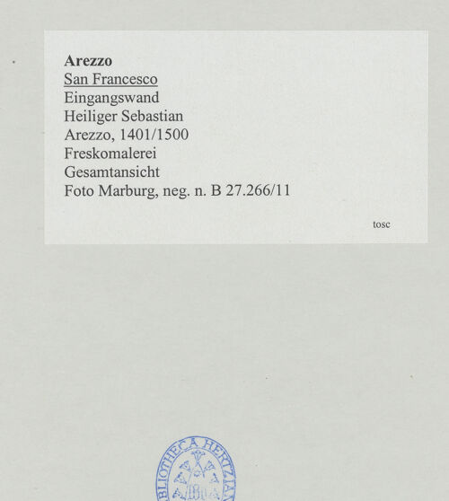 Rückseite von Foto Marburg [https://www.deutsche-digitale-bibliothek.de/content/lizenzen/rv-ez/] Der heilige Sebastian - Gesamtansicht, bh534528_recto. Foto: Gloc, Jan.