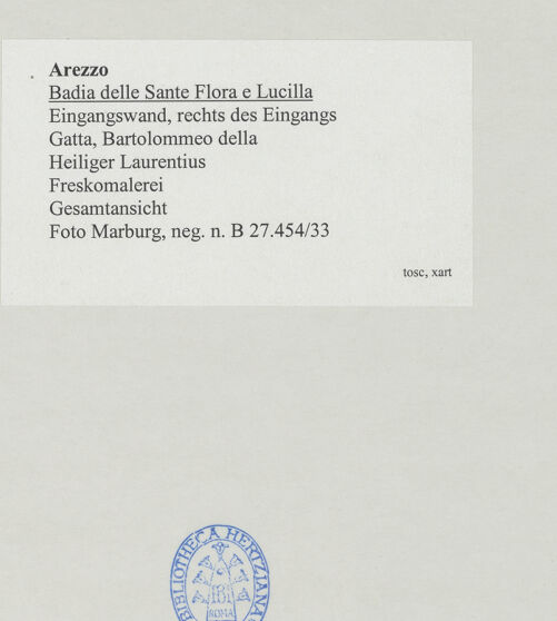 Rückseite von Foto Marburg [https://www.deutsche-digitale-bibliothek.de/content/lizenzen/rv-ez/] Heiliger Laurentius - Gesamtansicht, bh534576_recto. Foto: Haag, Paul.