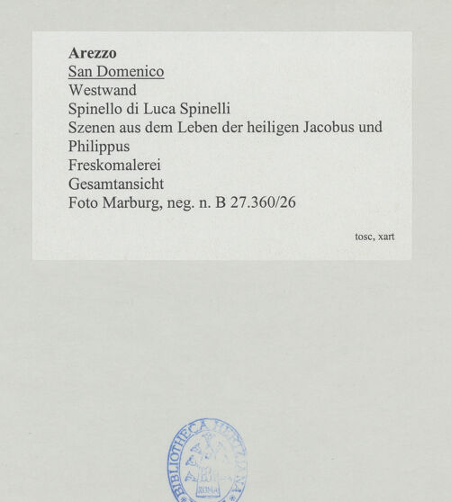 Rückseite von Foto Marburg [https://www.deutsche-digitale-bibliothek.de/content/lizenzen/rv-ez/] Szenen aus dem Leben der Heiligen Jacobus des Jüngeren, Philippus und Katharina - Gesamtansicht, bh534587_recto. Foto: Haag, Paul.