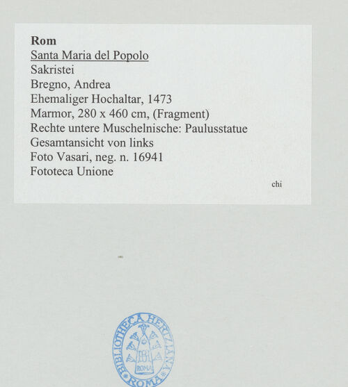 Rückseite von Vasari [https://www.deutsche-digitale-bibliothek.de/content/lizenzen/rv-ez/] Ehemaliger HochaltarHeiliger Paulus - Gesamtansicht von links, bh534653_recto. Foto.