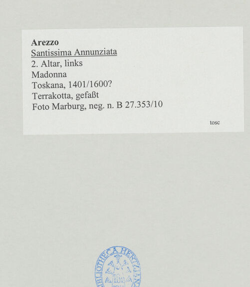 Rückseite von Foto Marburg [https://www.deutsche-digitale-bibliothek.de/content/lizenzen/rv-ez/] Madonna - Gesamtansicht, bh535564_recto. Foto: Haag, Paul.