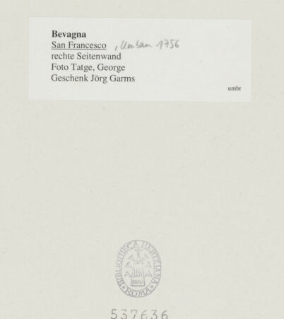 Rückseite von Tatge, George [https://www.deutsche-digitale-bibliothek.de/content/lizenzen/rv-ez/] San Francesco - Südliche Seitenwand, bh537636_recto. Foto: Tatge, George.