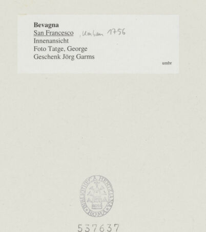 Rückseite von Tatge, George [https://www.deutsche-digitale-bibliothek.de/content/lizenzen/rv-ez/] San Francesco - Blick zum Chor, bh537637_recto. Foto: Tatge, George.