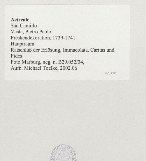 Rückseite von Foto Marburg [https://www.deutsche-digitale-bibliothek.de/content/lizenzen/rv-ez/] MarienzyklusRatschluß der Erlösung, Immacolata, Caritas und Fides - Gesamtansicht, bh537777_recto. Foto: Tölke, Michael.