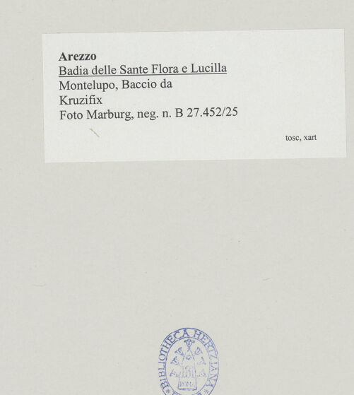 Rückseite von Foto Marburg [https://www.deutsche-digitale-bibliothek.de/content/lizenzen/rv-ez/] Kruzifix - Gesamtansicht, bh537983_recto. Foto: Haag, Paul.