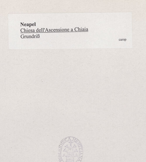 Rückseite von unbekannt [https://www.deutsche-digitale-bibliothek.de/content/lizenzen/rv-ez/] Chiesa dell'Ascensione a Chiaia - Grundriss, bh538073_recto. Foto.