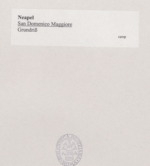 Rückseite von TCI [https://www.deutsche-digitale-bibliothek.de/content/lizenzen/rv-ez/] San Domenico Maggiore - Grundriss, bh538078_recto. Foto.