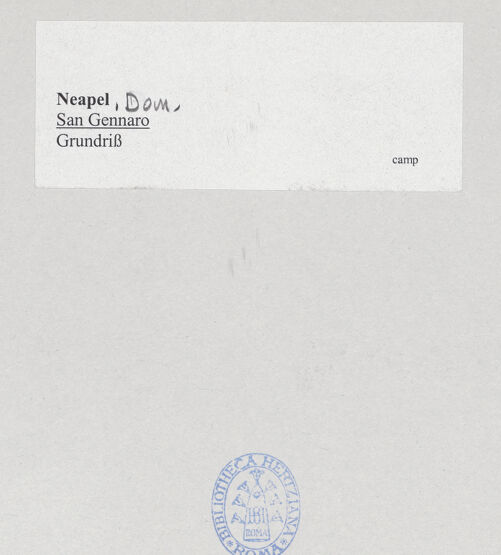 Rückseite von TCI [https://www.deutsche-digitale-bibliothek.de/content/lizenzen/rv-ez/] Duomo - Grundriss, bh538150_recto. Foto.