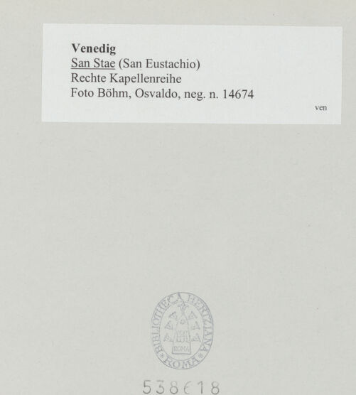Rückseite von Böhm, Osvaldo [https://www.deutsche-digitale-bibliothek.de/content/lizenzen/rv-ez/] San Stae - Rechte Kapellenreihe, bh538618_recto. Foto.