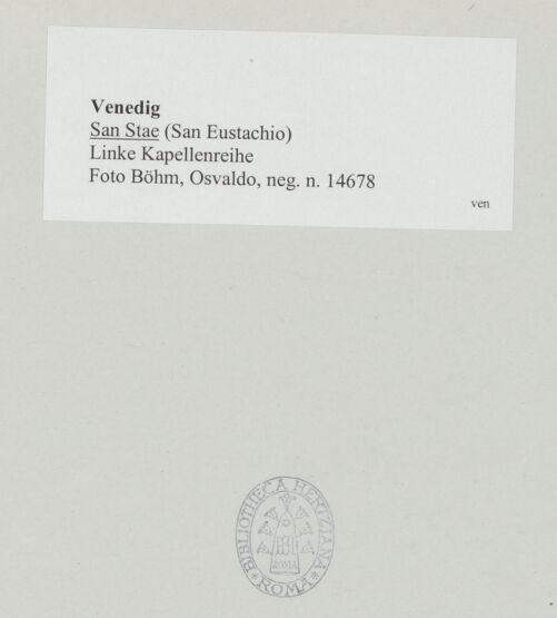 Rückseite von Böhm, Osvaldo [https://www.deutsche-digitale-bibliothek.de/content/lizenzen/rv-ez/] San Stae - Linke Kapellenreihe, bh538619_recto. Foto.