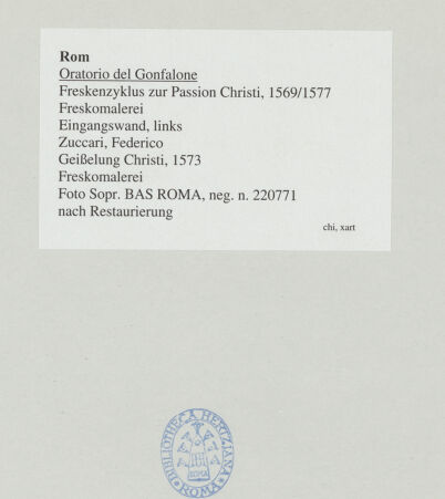 Rückseite von Sopr. BAS ROMA [https://www.deutsche-digitale-bibliothek.de/content/lizenzen/rv-ez/] Freskenzyklus zur Passion ChristiGeißelung Christi - , bh540595_recto. Foto.