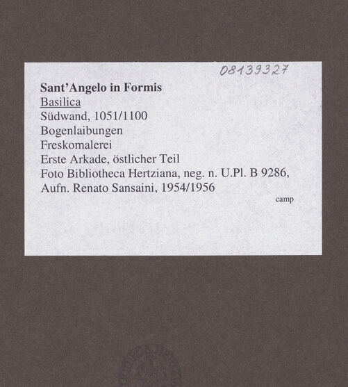 Rückseite von Bibliotheca Hertziana [https://www.deutsche-digitale-bibliothek.de/content/lizenzen/rv-fz/] Szenen aus dem Neuen Testament und ProphetenSüdwand: Szenen aus dem Leben Christi und ProphetenDekoration der BogenlaibungenGeometrisches Ornamentband - östlicher Teil, bh541920_recto. Foto: Sansaini, Renato.