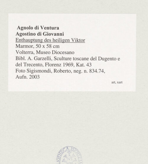 Rückseite von Sigismondi, Roberto [https://www.deutsche-digitale-bibliothek.de/content/lizenzen/rv-fz/] Enthauptung des heiligen Viktor - , bh542855_recto. Foto: Sigismondi, Roberto.