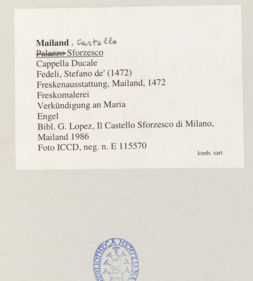 Rückseite von ICCD [https://www.deutsche-digitale-bibliothek.de/content/lizenzen/rv-ez/] FreskenausstattungVerkündigung an Maria - Engel, bh545167_recto. Foto.