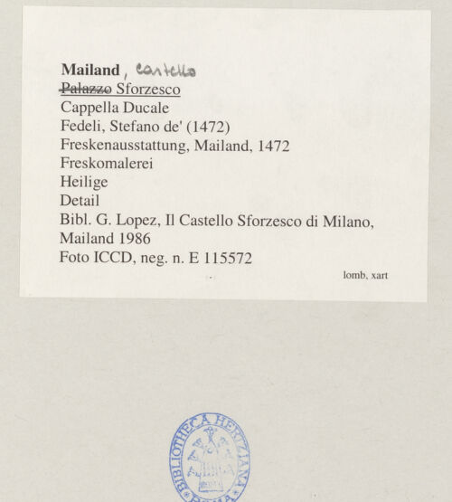 Rückseite von ICCD [https://www.deutsche-digitale-bibliothek.de/content/lizenzen/rv-fz/] FreskenausstattungHeilige - Stephanus, bh545174_recto. Foto.