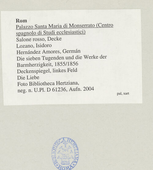 Rückseite von Bibliotheca Hertziana [https://www.deutsche-digitale-bibliothek.de/content/lizenzen/rv-fz/] Die sieben Tugenden und die Werke der BarmherzigkeitDie Liebe - , bh545563_recto. Foto.