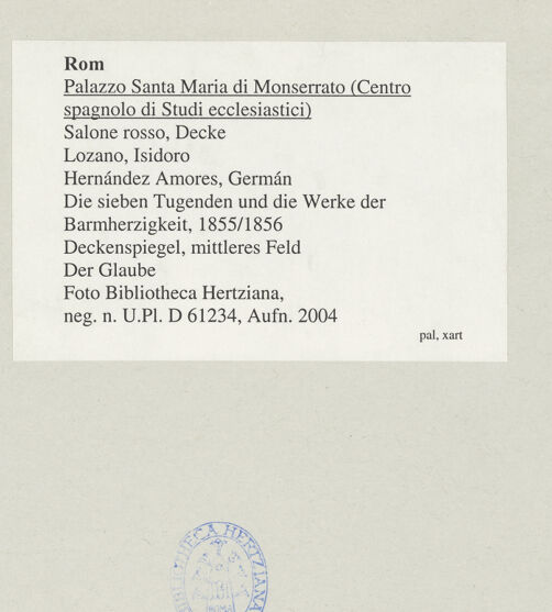 Rückseite von Bibliotheca Hertziana [https://www.deutsche-digitale-bibliothek.de/content/lizenzen/rv-fz/] Die sieben Tugenden und die Werke der BarmherzigkeitDer Glaube - , bh545570_recto. Foto.