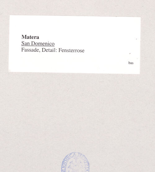 Rückseite von unbekannt [https://www.deutsche-digitale-bibliothek.de/content/lizenzen/rv-fz/] San DomenicoWestfassade - Detail: Fensterrose, bh547586_recto. Foto.