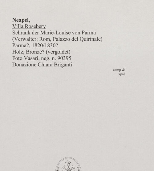 Rückseite von Vasari [https://www.deutsche-digitale-bibliothek.de/content/lizenzen/rv-ez/] Schrank der Marie-Louise von Parma - , bh550194_recto. Foto.