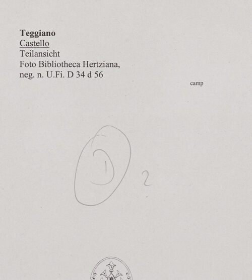 Rückseite von Bibliotheca Hertziana [https://www.deutsche-digitale-bibliothek.de/content/lizenzen/rv-fz/] Castello - Südfassade, Teilansicht von Südwesten, bh551489_recto. Foto.