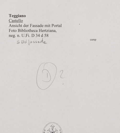 Rückseite von Bibliotheca Hertziana [https://www.deutsche-digitale-bibliothek.de/content/lizenzen/rv-fz/] Castello - Südfassade, Teilansicht von Südwesten, bh551490_recto. Foto.