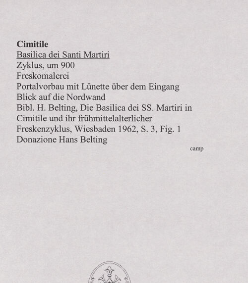 Rückseite von unbekannt [https://www.deutsche-digitale-bibliothek.de/content/lizenzen/rv-ez/] Basilica dei Santi MartiriNordvorbau - Portalvorbau, bh556414_recto. Foto.