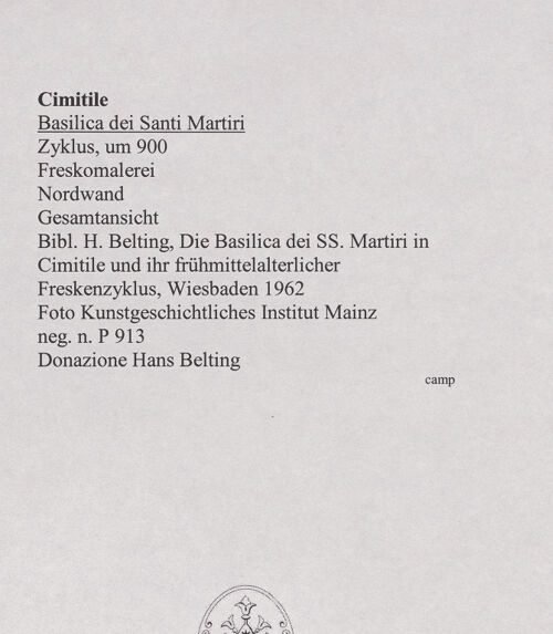 Rückseite von Kunstgeschichtliches Institut Mainz [https://www.deutsche-digitale-bibliothek.de/content/lizenzen/rv-ez/] FreskenzyklusVita-Szenen (Nordwand) - Gesamtansicht, bh556447_recto. Foto.