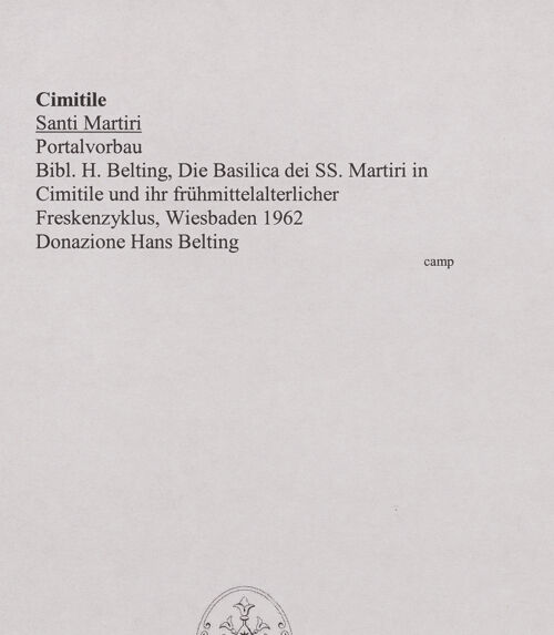 Rückseite von unbekannt [https://www.deutsche-digitale-bibliothek.de/content/lizenzen/rv-ez/] Basilica dei Santi MartiriNordvorbau - Portalvorbau, bh556471_recto. Foto.