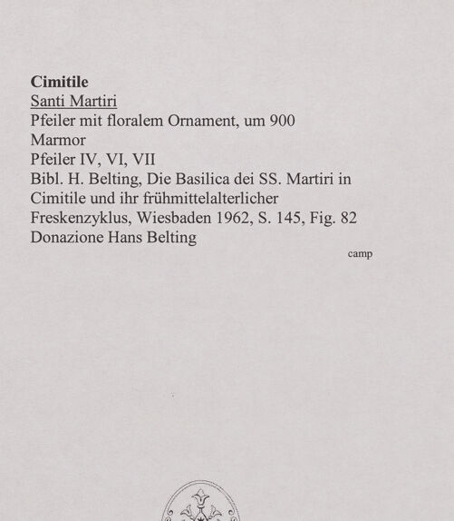 Rückseite von unbekannt [https://www.deutsche-digitale-bibliothek.de/content/lizenzen/rv-ez/] Pfeiler mit floralem Ornament - Pfeiler IV, VI, VII, bh556480_recto. Foto.