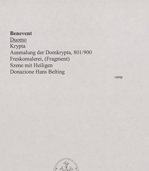 Rückseite von unbekannt [https://www.deutsche-digitale-bibliothek.de/content/lizenzen/rv-fz/] Ausmalung der DomkryptaSzenen mit Heiligen - Szene mit Heiligen, bh556484_recto. Foto.