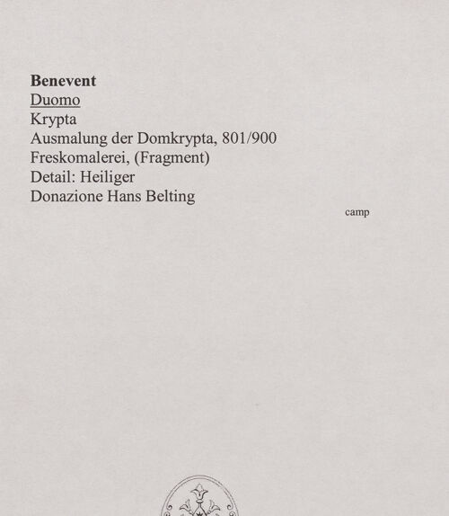 Rückseite von unbekannt [https://www.deutsche-digitale-bibliothek.de/content/lizenzen/rv-fz/] Ausmalung der DomkryptaSzenen mit Heiligen - Detail: Heiliger, bh556487_recto. Foto.