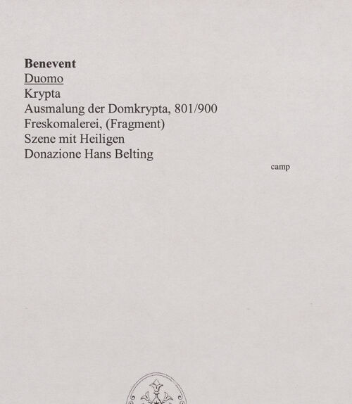 Rückseite von unbekannt [https://www.deutsche-digitale-bibliothek.de/content/lizenzen/rv-fz/] Ausmalung der DomkryptaSzenen mit Heiligen - Szene mit Heiligen, bh556488_recto. Foto.