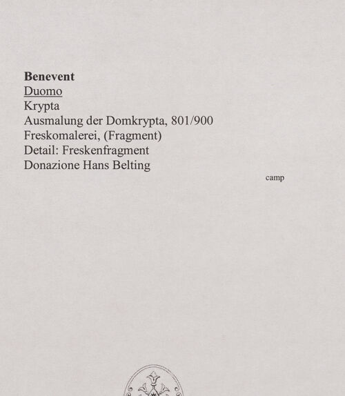 Rückseite von unbekannt [https://www.deutsche-digitale-bibliothek.de/content/lizenzen/rv-fz/] Ausmalung der DomkryptaFreskenfragment - Detail: Freskenfragment, bh556491_recto. Foto.