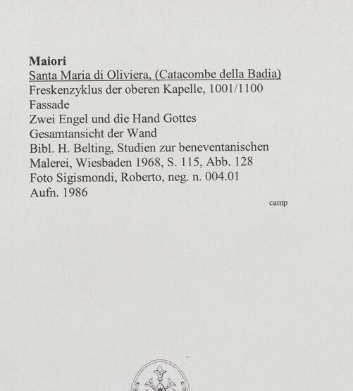 Rückseite von Sigismondi, Roberto [http://creativecommons.org/licenses/by-nc-sa/4.0/] Hand Gottes und zwei Engel - Gesamtansicht der Wand (nach der Restaurierung), bh556743_recto. Foto: Sigismondi, Roberto.