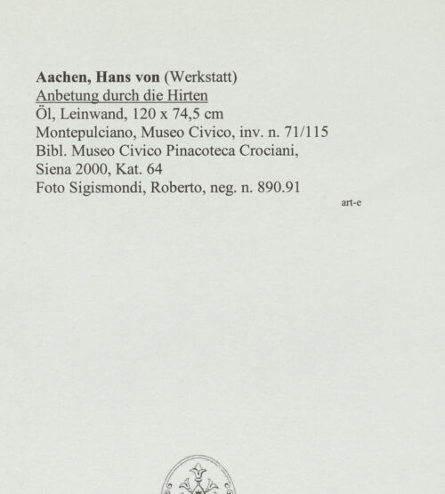 Rückseite von Sigismondi, Roberto [https://www.deutsche-digitale-bibliothek.de/content/lizenzen/rv-fz/] Anbetung durch die Hirten - , bh557583_recto. Foto: Sigismondi, Roberto.