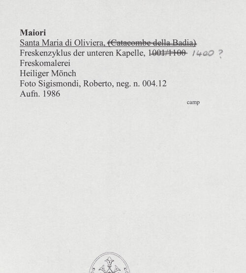 Rückseite von Sigismondi, Roberto [http://creativecommons.org/licenses/by-nc-sa/4.0/] Zyklus der Cappella PrincipaleHeiliger Mönch - Gesamtansicht, bh558174_recto. Foto: Sigismondi, Roberto.