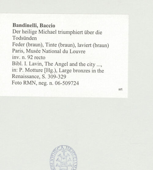 Rückseite von RMN [https://www.deutsche-digitale-bibliothek.de/content/lizenzen/rv-ez/] Der heilige Michael triumphiert über die Todsünden - , bh558388_recto. Foto.