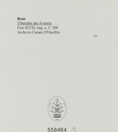 Rückseite von ICCD & GFN [https://www.deutsche-digitale-bibliothek.de/content/lizenzen/rv-ez/] Tiberufer - Tiberufer am Aventin, bh558464_recto. Foto.