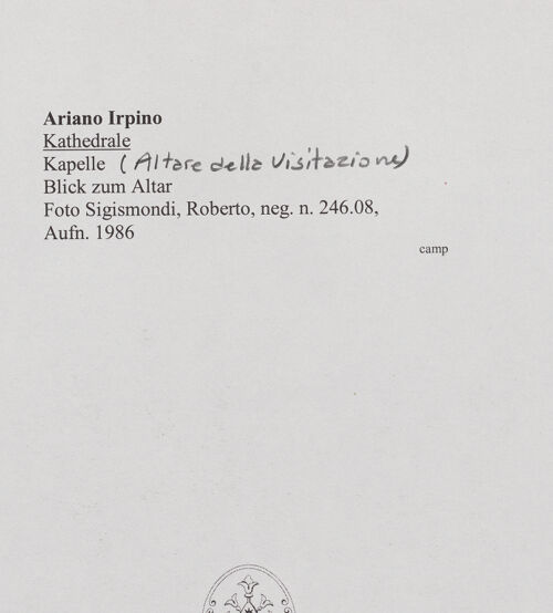 Rückseite von Sigismondi, Roberto [http://creativecommons.org/licenses/by-nc-sa/4.0/] Altar der Heimsuchung - Gesamtansicht, bh559607_recto. Foto: Sigismondi, Roberto.