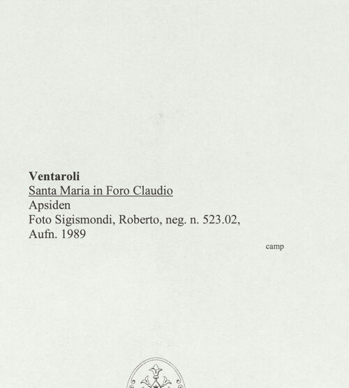 Rückseite von Sigismondi, Roberto [http://creativecommons.org/licenses/by-nc-sa/4.0/] Santa Maria in Foro ClaudioApsiden - Gesamtansicht, bh559612_recto. Foto: Sigismondi, Roberto.