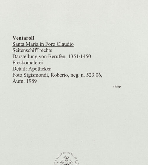 Rückseite von Sigismondi, Roberto [http://creativecommons.org/licenses/by-nc-sa/4.0/] Darstellungen von Berufen - Detail: Apotheker, bh559616_recto. Foto: Sigismondi, Roberto.