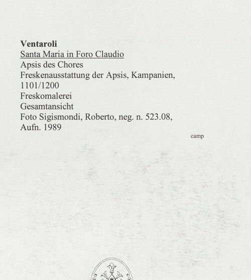 Rückseite von Sigismondi, Roberto [http://creativecommons.org/licenses/by-nc-sa/4.0/] Thronende Madonna mit Engel und den Apostel - Teilansicht, bh559618_recto. Foto: Sigismondi, Roberto.