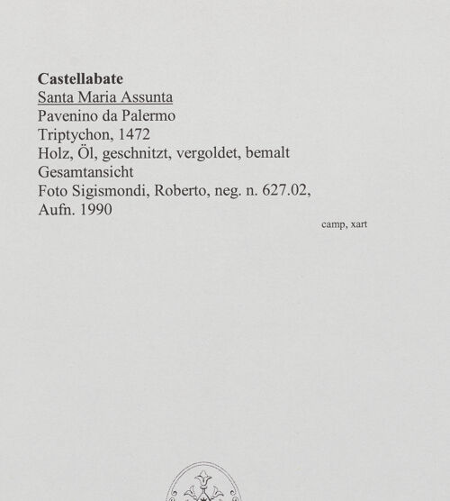 Rückseite von Sigismondi, Roberto [http://creativecommons.org/licenses/by-nc-sa/4.0/] Triptychon - Gesamtansicht, bh559625_recto. Foto: Sigismondi, Roberto.