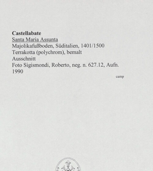 Rückseite von Sigismondi, Roberto [http://creativecommons.org/licenses/by-nc-sa/4.0/] Majolikafußboden - Ausschnitt, bh559636_recto. Foto: Sigismondi, Roberto.