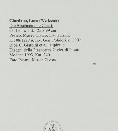 Rückseite von Pesaro, Museo Civico [https://www.deutsche-digitale-bibliothek.de/content/lizenzen/rv-ez/] Die Beschneidung Christi - , bh559923_recto. Foto.