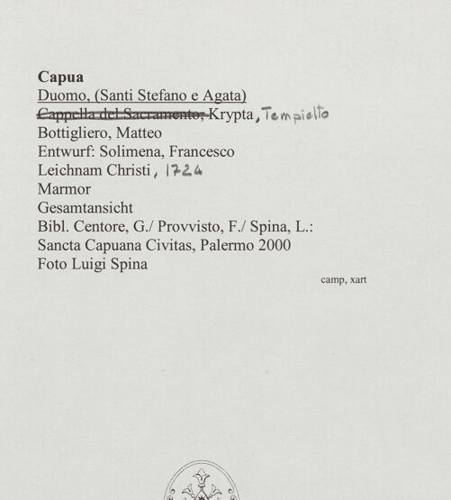 Rückseite von Spina, Luigi [https://www.deutsche-digitale-bibliothek.de/content/lizenzen/rv-ez/] Leichnam Christi - Gesamtansicht, bh560428_recto. Foto: Spina, Luigi.